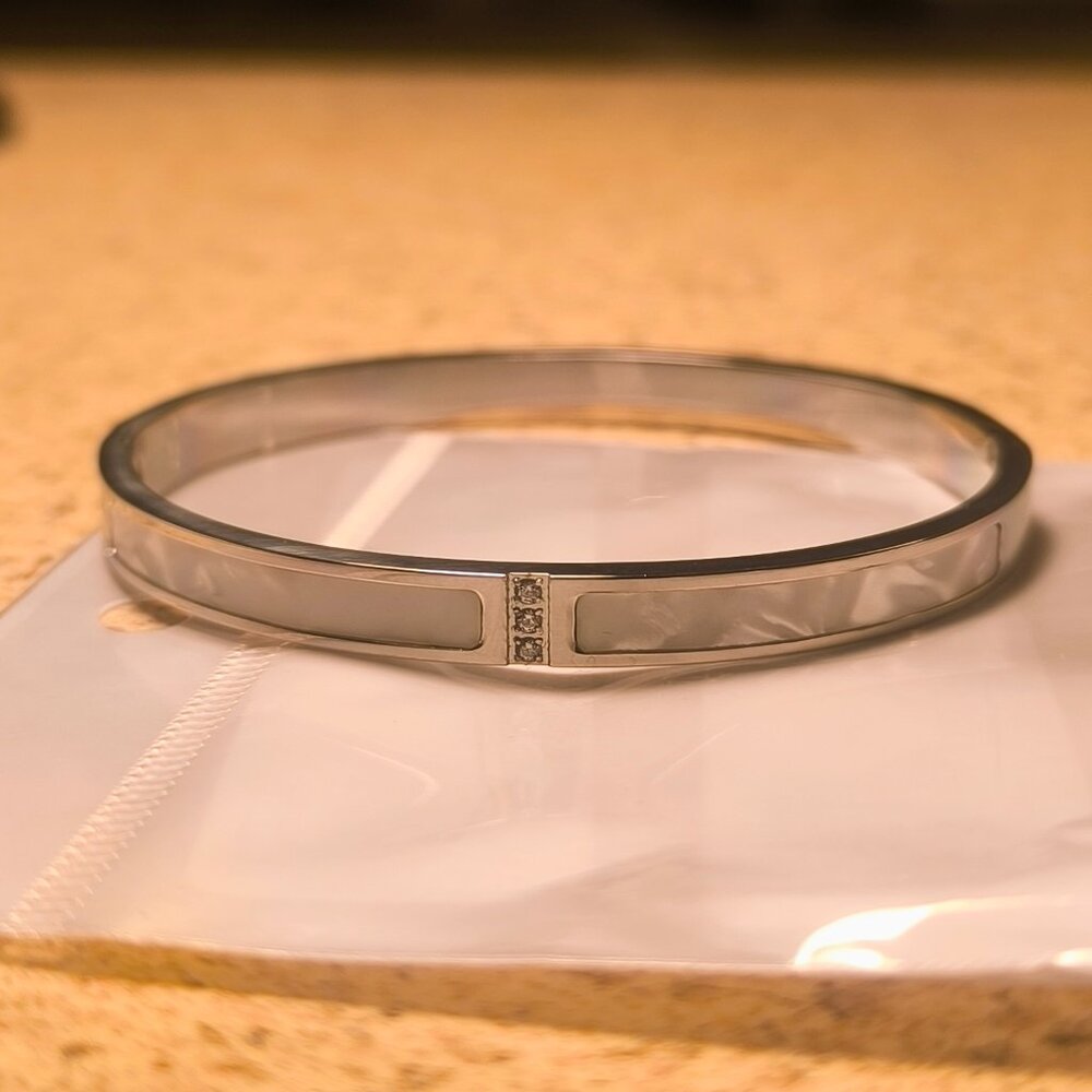 Stunning Elegant Bangle - Stainless Steel Minimalist Silver Color